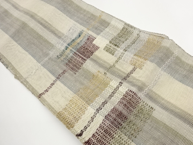 Nagoya obi with woven gauze SILK cord-through variegated shikishi pattern